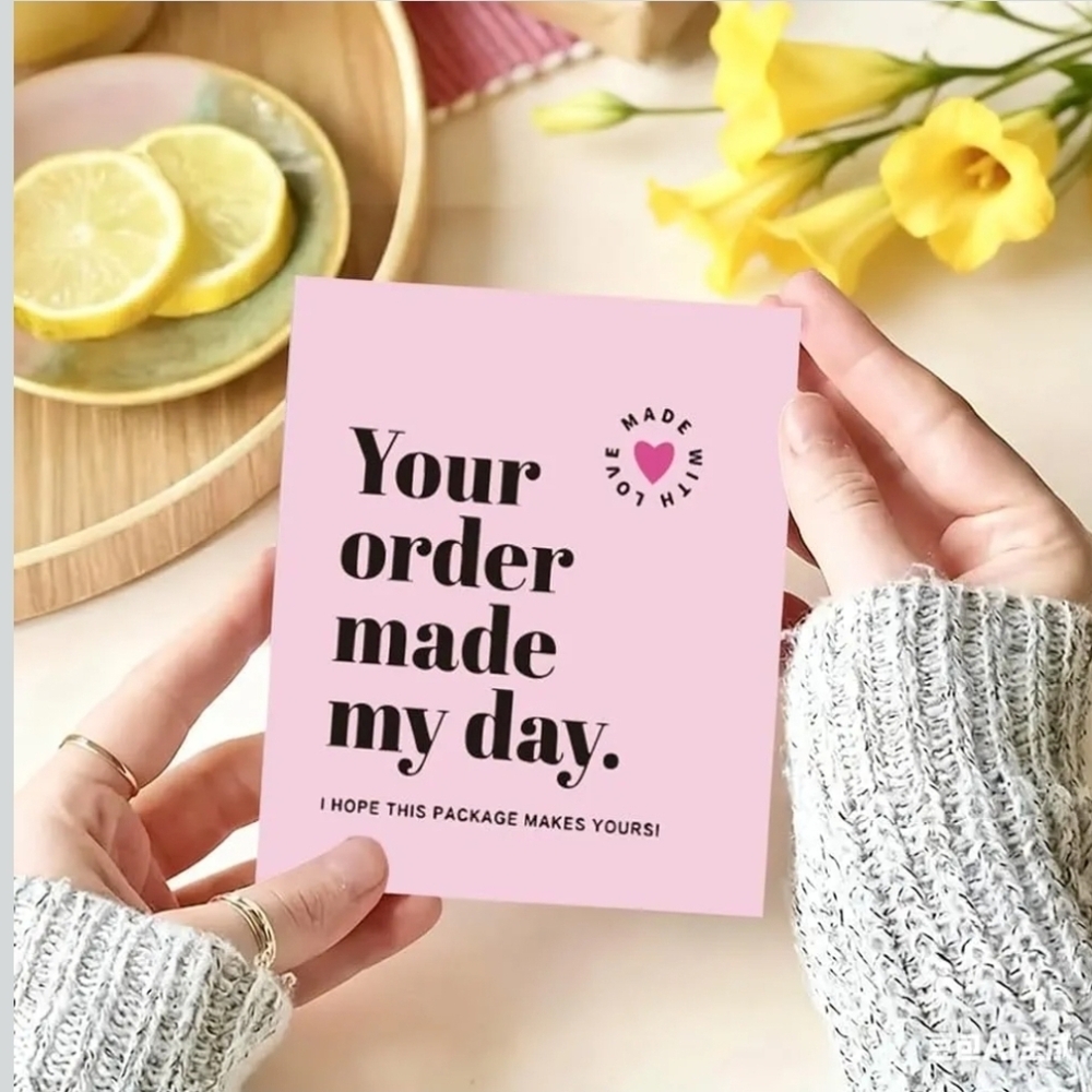 Pink Thank You Cards | Heart Design, Durable Paper, 50 Total - Picture 3 of 6